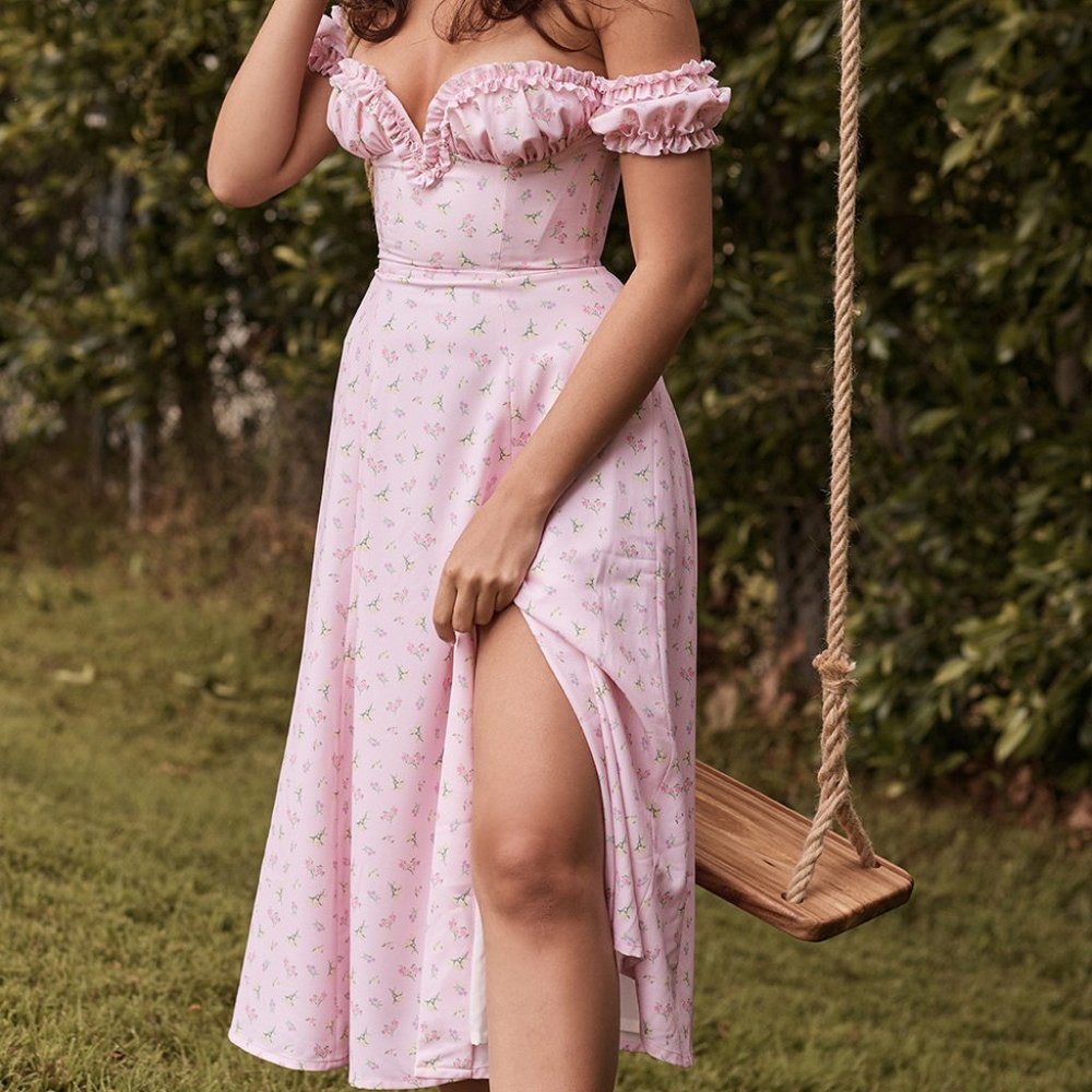 SOLD Floral pink Midi House of CB Dress